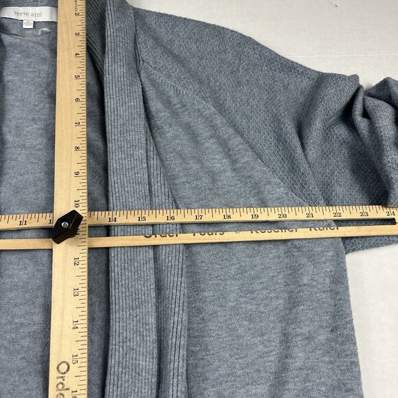 Verve Ami Longline Cardigan Blue Soft Knit Open Front Cozy Comfort Sweater XL - Picture 7 of 10